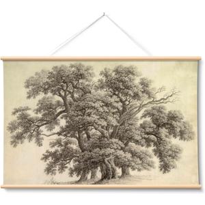 HUARCEY Extra Large Canvas Wall Art 36x54 Inch Vintage Tree Scroll Wall Art
