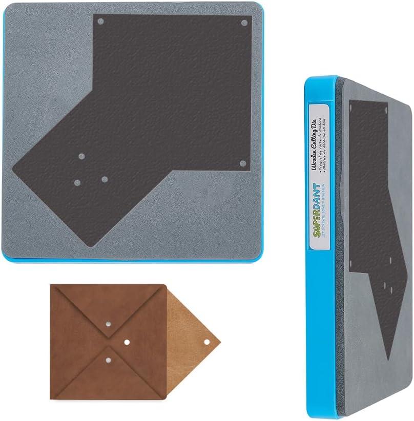 SUPERDANT Leather Coin Purse Cutting Dies Leather Square Coin Purse Wooden Die Cutter Vintage Bag Dies Cut Crafts for DIY Art Crafts Die Cutter DIY for Men Women Change Bag Making