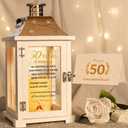 50th Wedding Anniversary Lantern, Happy 50 Years Anniversary Ideas Gift for Couple Parents Grandarents, Unique Marriage Keepsake Decoration for Wife Husband Friends Him Her
