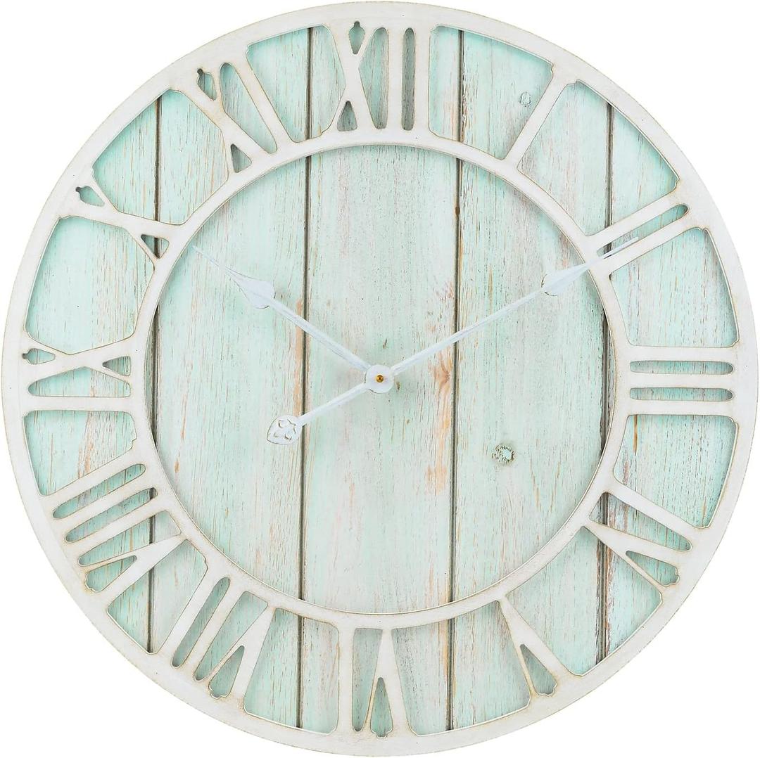 La Crosse Clock 404-4060 23.5" Coastal Extra-Large Decorative Quartz Wall Clock