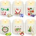 Heigble 6 Pcs Christmas Scented Candle Gift Set Bulk 3.5 oz Palm Wax Jar Candles for Home Xmas Holiday Winter Merry Christmas Cute Small Gift Stocking Stuffers for Women Men, 6 Scents