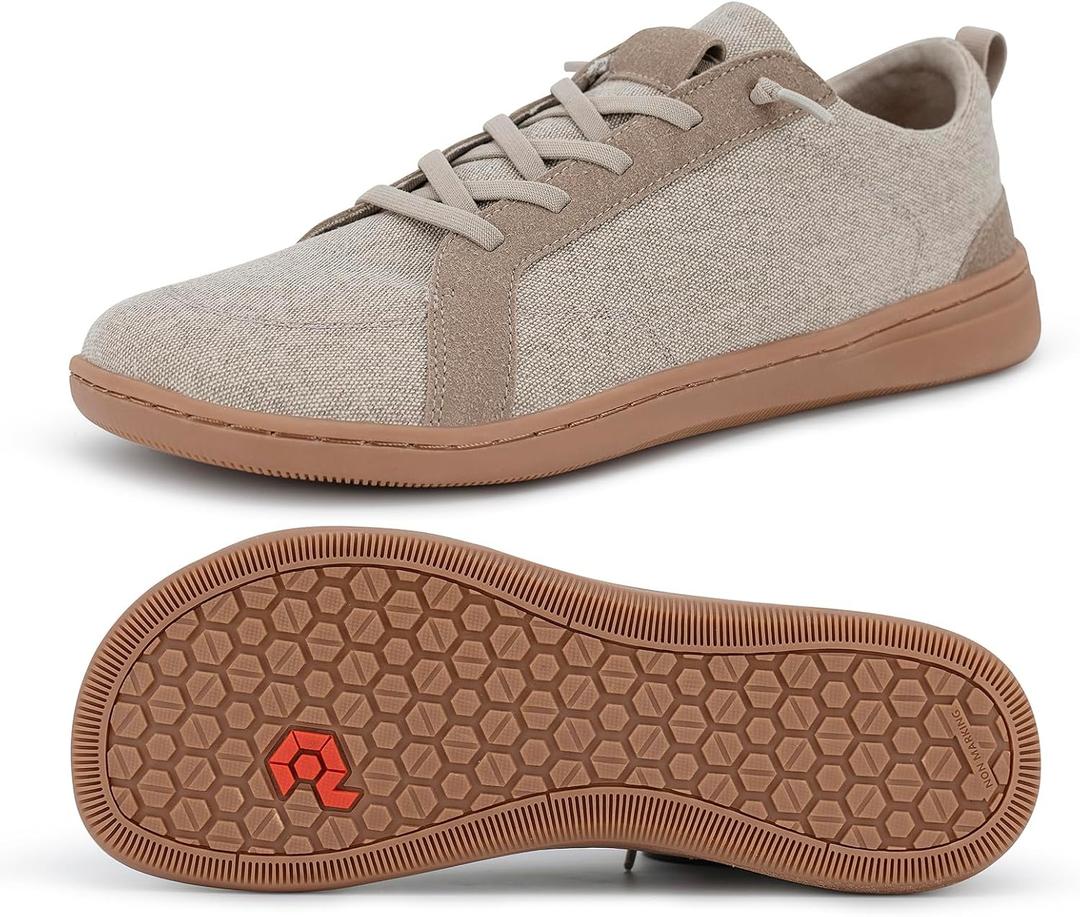 Men's Barefoot Wide Toe Box Shoes - Minimalist Barefoot Shoes with Zero Drop Sole Extra Wide Slip on Walking Shoes for Men (Beige, size 10)