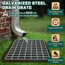 TONGMO 24 in Galvanized Steel Drain Grate, Serrated Steel Bar Grating with B125 Load Capacity, Anti-Slip Metal Catch Basin Grate for Driveway, Garage, Patio, Yard, Factory, and Outdoor Drainage