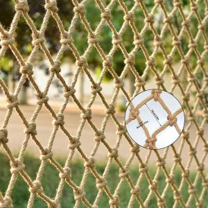 KACQIHTU Hemp Rope Net Child Safety Net Rope Fence Stairs Balcony Railings Garden Playground Safety Protection Rope Netting Climbing Net for Kids (6.6X6.6ft, 8mm/10cm)
