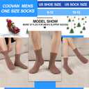 COOVAN Mens Fuzzy Socks Soft Cozy Slipper Fluffy Winter Warm Fleece Socks for Men Plush Sleeping 5 Pairs