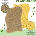 LILAC 12 Pack Natural Cellulose Sponges for Dishes - Non-Scratch Kitchen Scrub Sponges - 100% Biodegradable & Eco-Friendly Cleaning Sponges for Non-Stick Cookware, Bathroom & Household（Yellow）