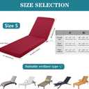 Chaise Lounge Cushion for Outdoor Furniture, Waterproof Fade and Tear Resistant Lounge Deck Chair Cushions for Patio Lawn Pool Resort Hotel, 72x21x3 Inch, Burgundy