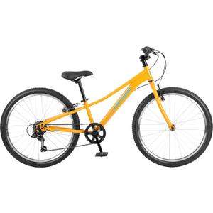 Retrospec Dart 24 Inch Kids Bike - 7-Speed Hybrid Bicycle for Ages 6-11 with 29in All-Season Tires & Shock Absorption - Adjustable Height Youth Bike with V-Brakes & Smooth Gear Shifting, Saffron