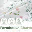 JINCHAN Linen Double Layer Valance Curtain for Windows Farmhouse Floral Light-reducing Kitchen Living Room Bedroom Bathroom 18 Inch Rod Pocket 1 Panel Green on White