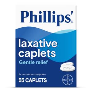 Phillips' Laxative Caplets, With Naturally Sourced Magnesium Supplement for Gentle Relief of Occasional Constipation, Cramp and Stimulant Free Laxatives, 100 Caplets