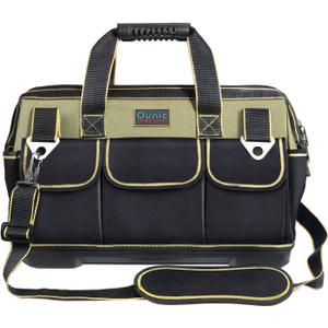 Tool Bag, Ounic 17 Inch Large Tool Bag Heavy Duty With Wide Mouth and Waterproof Strong Molded Base, Heavy Duty Tool Bags Organizer with Adjustable Shoulder Strap Specially Designed for Various Tools