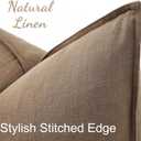 decorUhome Summer Decorative Linen Throw Pillow Covers 18x18 Inch Set of 2 Light Brown Pillow Covers with Flange Edges Soft Farmhouse Boho Accent Pillow Cases for Couch Bed Living Room