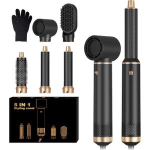 5 in 1 Hair Dryer Brush Set, Negative Ion Blow Dryer Brush Upgrade Hot Air Brush Air Styler Curling Wrap Air Curler, Curling Iron Hair Styling Tools As A Gift for Straight/Curl/Drying/Smoothing