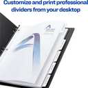 Avery 5-Tab Print-On Binder Dividers, White Tabs, 25 Sets (11517)