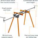 BORA Universal Miter Saw Stand with Quick Release Tool Mounting System- Portable Miter Saw Stand 500 Lbs Max Weight Load - 34-inch Height with Outrigger Arms Up to 114 Inches - PM-4000, Orange