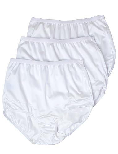 Dixie Belle 719 Scallop Trim High Waist Full Coverage Panty (3 Pack) (14, White), Size 9
