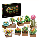 Educiro Flower Botanical Bonsai Building Set, Succulent Building Toys Block - 9 Pack, for Home Decor, Valentine's Day, Mother's Day, Christmas for Adults and Kids - 913pcs