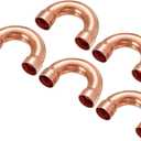 MECCANIXITY U Shape Elbow 180 Degree Copper Pipe Fitting Sweat Welding Solder Connection 12.7mm or 1/2" ID for HVAC, Air Condition Refrigeration System Pack of 5