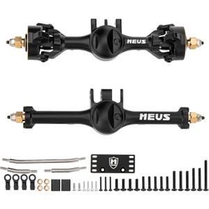 MEUS RACING 5mm ISO V2 TRX4M Axles with Adjustable Servo Mount for TRAXXAS 1/18 TRX4M RC Crawler (Black)