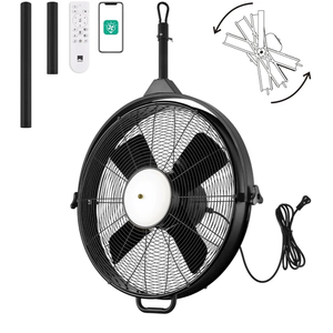 Orison 24.8'' Waterproof Outdoor Ceiling Fan, 6 Speed Ceiling Mounted Plug-In Cord Garage Fan with Remote&APP, 360-degree Manual Vertical Rotation, Hook hanging for Gazebo, Patio, Pergola (Black)