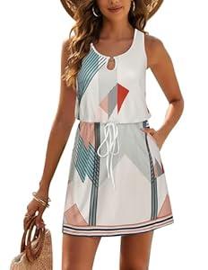 AI'MAGE Swimwear Cover Ups for Women Sexy Keyhole Neck Beach Tank Swimsuit Coverup with Pockets (Small)
