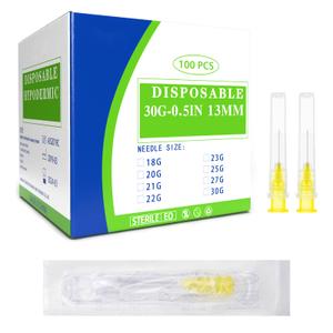 100 Pack 32 Ga 13mm 1/2 in Disposable Dispensing Needles for Scientific and Industrial Dispensing, Individually Wrapped