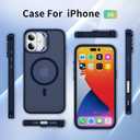 ADDIT Magnetic Phone Case for iPhone 16 - Military-Grade Translucent Matte Back with Built-in Camera Stash Stand - Royal Blue