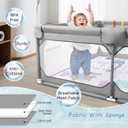 JINXIA Baby Playpen with Mat 75"*59", Large Play Pen for Babies and Toddlers with Soft Breathable Mesh, Climb-Proof Anti-Fall Baby Playpen, Sturdy Safety Play Yard for Indoor Outdoor Fun, Grey
