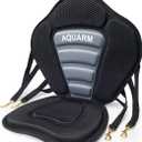 Kayak Seat Deluxe Padded Canoe Seat Adjustable Kayak Backrest Replacement Seat Cushion Pad Back Support with Detachable Back Storage Bag for Universal Sit