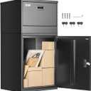 VEVOR Package Delivery Boxes for Outside, 38.6 in Mailbox for Parcel with Lock, Galvanized Steel Package Drop Box with Anti-Theft Design, Weather-Resistant Package Mailbox for Home and Office, Black