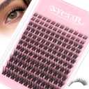 Lash Clusters Natural Eyelash Clusters 144pcs Wispy Lash Extensions C Curl Invisible Band 8-16mm Short False Eyelashes for Beginner Friendly(Briar)