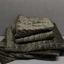 RECYCO Luxury Velvet Quilt Set Full Queen Size, Lightweight Velvet Comforter Set, Oversized Bedspread Coverlet Quilted Bedding Set, with 2 Matching Pillow Shams, for All Season, Olive Green