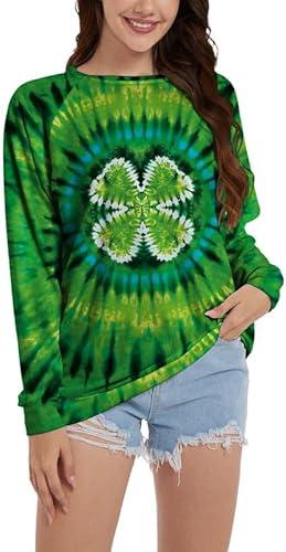 TMSD Women's Mardi Gras St Patrick's Day Sweatshirt Raglan Sleeve Crew Neck Top, XXL