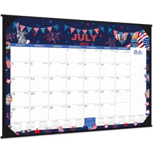 2026-2027 Desk Calendar - Large Desk Calendar 2026-2027, Jul.2026 - Jun.2027, 22" x 17", 12 Months Desktop Calendar with Corner Protectors, Desk Pad, Large Ruled Blocks - 12 Different Themes