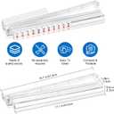 Mahjong Racks with Pushers, 4PCS Set Clear Acrylic mah Jong All-in-One Tile Rack & Pusher,Modern American Majiang Accessories Gifts (White), 18.5 x 3.15 x 1 inches