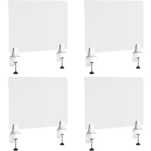 Desk Divider 4 Pcs Desk Privacy Panel 23.6''L x 15.8W'' Office Partitions Frosted Acrylic Panel Pack of 4 Desk Divider Partition with Adjustable Universal Base
