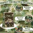 Outego 24 Pack Military Party Gift Bags, Army Camo Goodie Bags, Military Birthday Party Supplies, Soldier Theme Party Favor Bags with Handles
