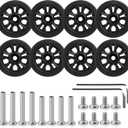 Zoofen 8 Pcs Luggage Replacement Wheels 55 x 12mm Double Suitcase Wheels Rubber Suitcase Replacement Casters(ZLN-Black)