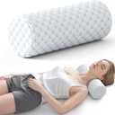 Neck Roll Pillow for Neck Pain Relief - Memory Foam Neck Support Pillow for Bed | Round Neck Pillow for Sleeping, 15.7 * 6 * 6nch (Cool-Blue)
