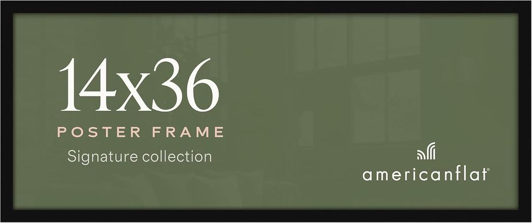 Americanflat 14x36 Picture Frame - Engineered Wood - Black