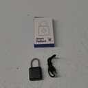 Fingerprint Padlock, Pothunder Smart Padlock, Locker Lock, Fingerprint Lock with APP Unlock, USB Rechargeable, Suitable for Gym Locker, Door(Black)
