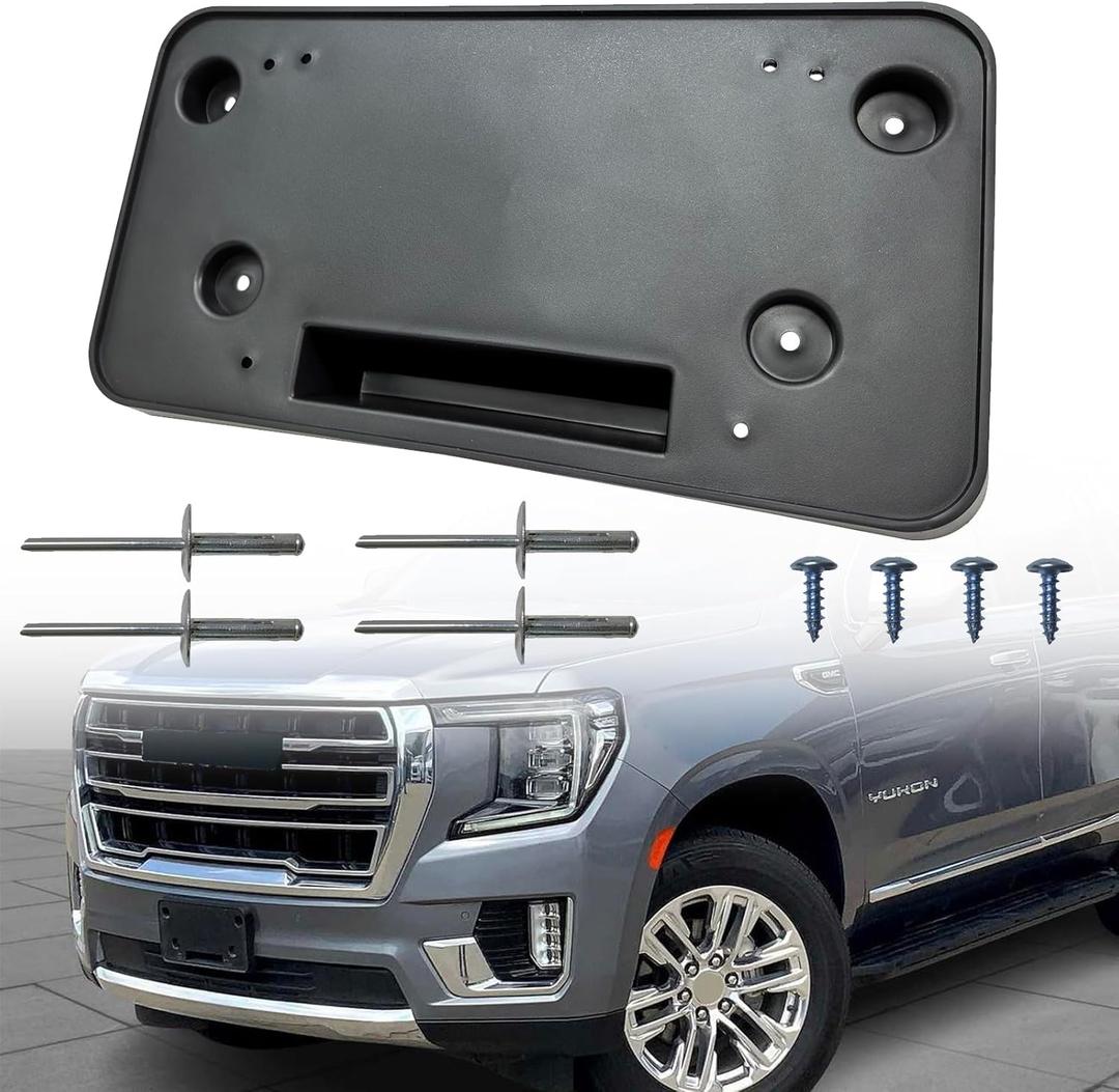 Front Bumper License Plate Frame Bracket Tag Holder Fits for 2021-2024 GMC Yukon Replace 84519625 GM1068253