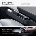 YONZEE 2-in-1 Car Steering Wheel Desk Tray & Car Seat Gap Filler Organizer – Foldable Carbon Fiber Look Table for Laptop, Eating Food, Writing – for Standard Round Steering Wheels