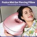 Pink Ear Piercing Pillow - Side Sleeper Support with 3.5" Ear Hole Relief, Hypoallergenic Orthopedic Pillow for Healing Piercings