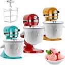 Ice Cream Maker Attachment for KitchenAid Stand Mixer, Ice Cream Bowl Compatible with 4.5Qt and Larger Stand Mixers, Ice Cream & Sorbet Gelato Maker Attachment, 2 Quart, White (ICM-KA-White)