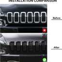 Front Grill Inserts Grille Cover Trim for 2014-2018 Jeep Cherokee (black)