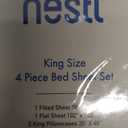 Nestl King Size Sheet Set, 4 Piece Extra Deep Pocket (18-24 inches), Microfiber, Hotel Luxury, Soft, Breathable, Wrinkle-Free, Easy to Care, Yellow