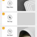 TBEECOZY Bath Mat Non Slip, Large Size Thin Quick Dry Absorbent Washable for for Bathroom Floor, Shower, Sink - Post-Shower Use, Fits Under Door Easy to Clean, Silver White,16"x24" (15.723.6)