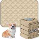Washable Pee Pads for Dogs - 4 Pack Reusable Pee Pads，Waterproof Puppy Pads，Pet Training Pads，Super Absorbent with Dog Paw Shape Non-Slip Backing (Cream, 18" X 24" - 4 Pack)