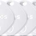 ATUVOS Air Tracker Tags-4 Pack, Bluetooth Luggage Tracker Works with Apple Find My APP (iOS Only, Not for Android), Keys Finder and Item Locator for Luggage, Backpack, Suitcases, Replaceable Battery (White)